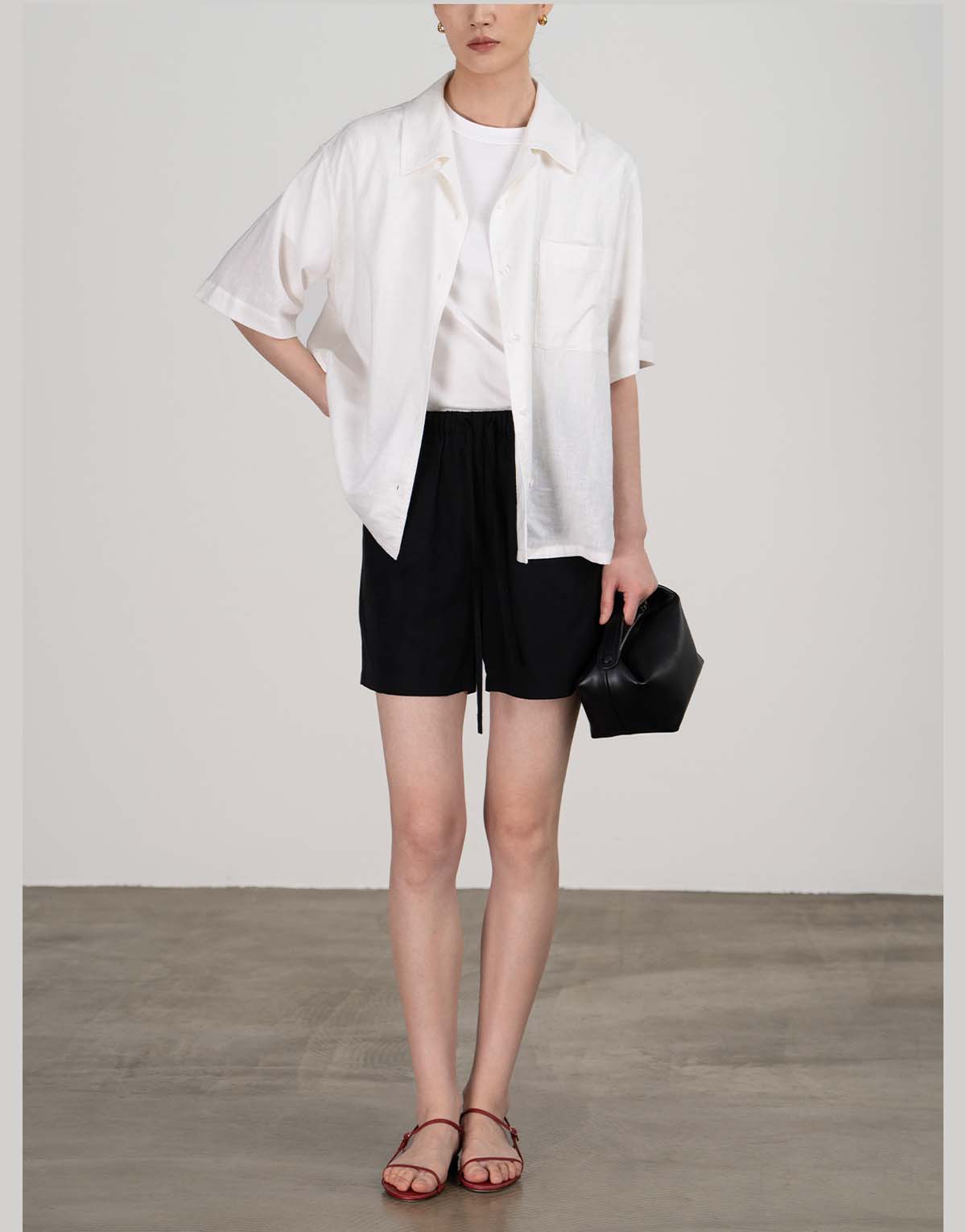 Italian linen short-sleeve shirt-109